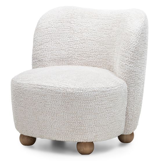 Monroe Relaxation Chair Beige/Natural, Rounded Shapes, Ball Legs