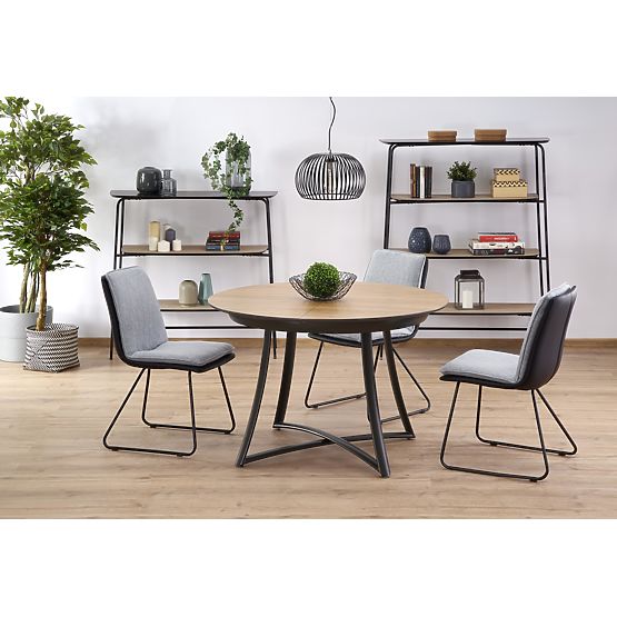MORETTI Extendable Table Top - Golden Oak / Gray, Legs - Anthracite (2p=1pc)