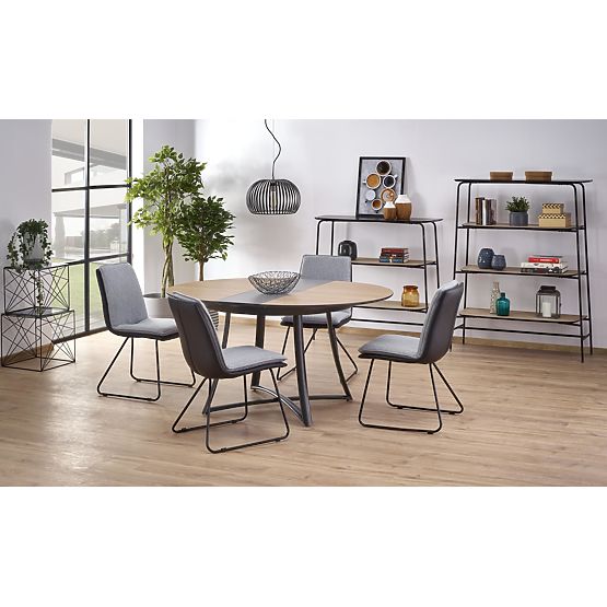 MORETTI Extendable Table Top - Golden Oak / Gray, Legs - Anthracite (2p=1pc)