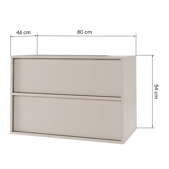 Mossy Vanity Cabinet for Countertop Sink, 80 cm, Cashmere