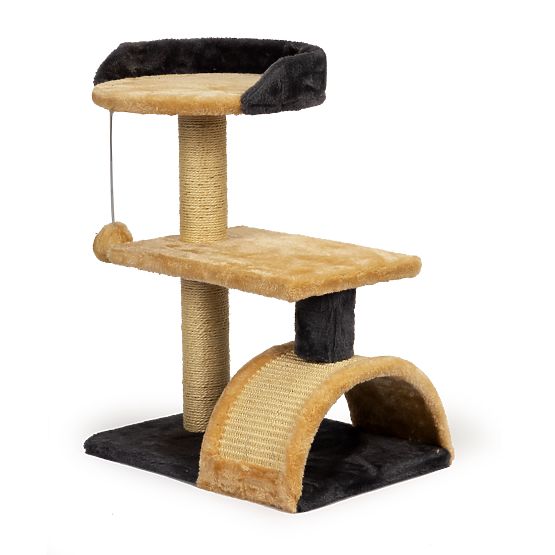 Multi-Level Cat Scratching Post with Bed and Hanging Toy