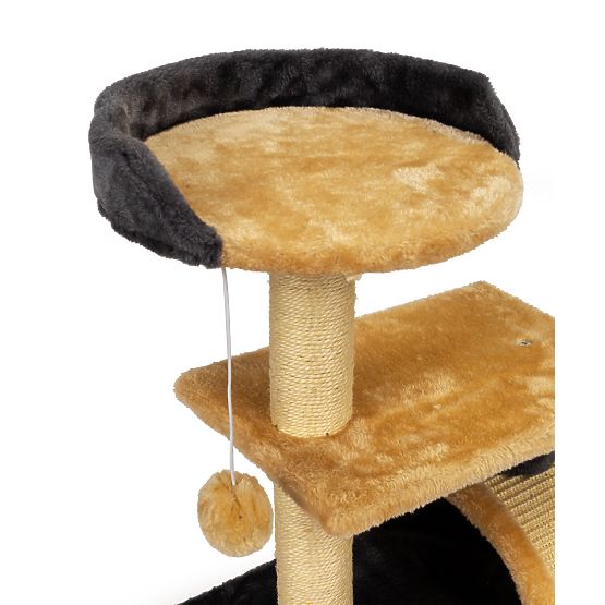 Multi-Level Cat Scratching Post with Bed and Hanging Toy