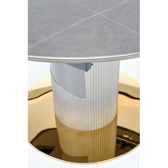 MUSCAT extendable table top - grey marble, leg - light grey / gold (3p=1pc)