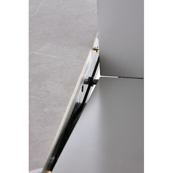 MUSCAT extendable table top - grey marble, leg - light grey / gold (3p=1pc)