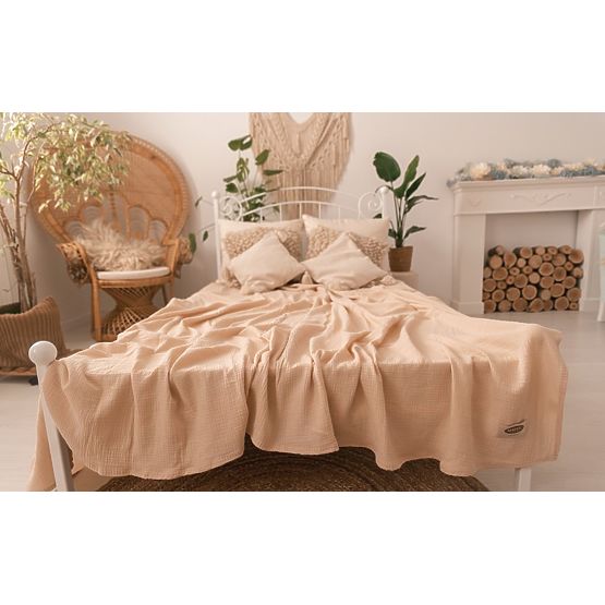 Muslin bedspread 210x240 beige