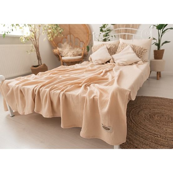Muslin bedspread 210x240 beige