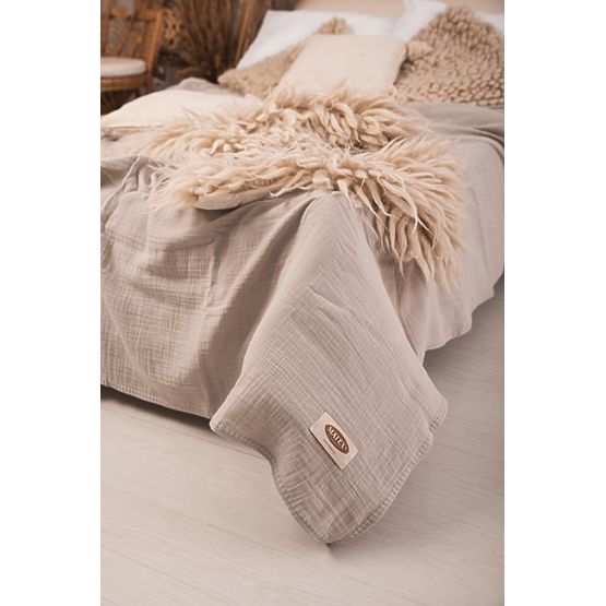Muslin bedspread 210x240 light beige