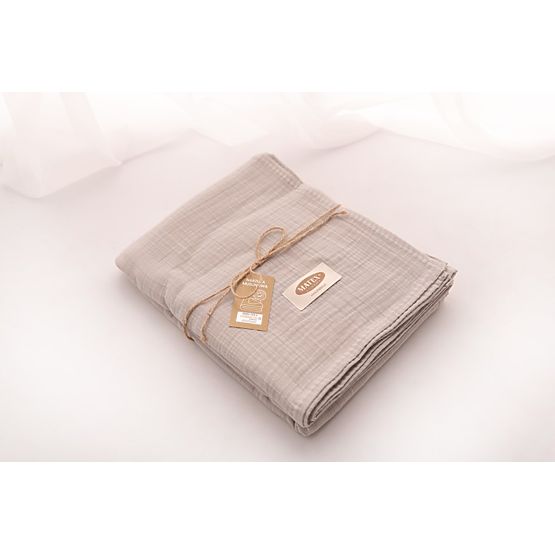 Muslin bedspread 210x240 light beige
