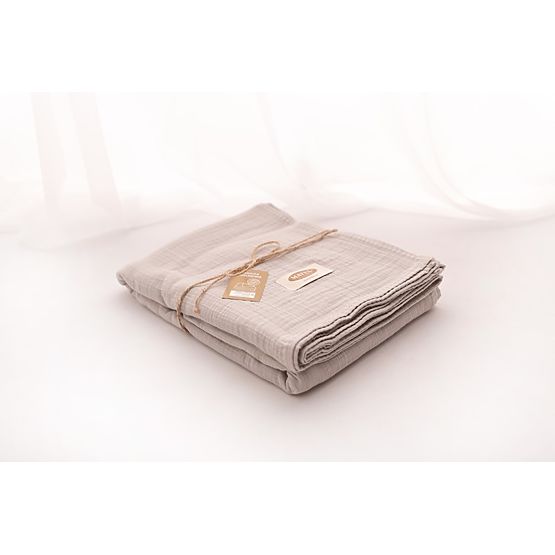 Muslin bedspread 210x240 light beige