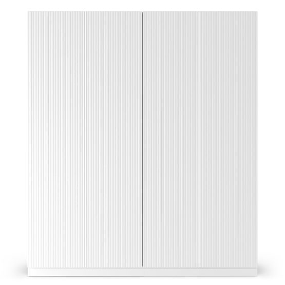 Neroli Four-Door Wardrobe, Simple Grooves, White