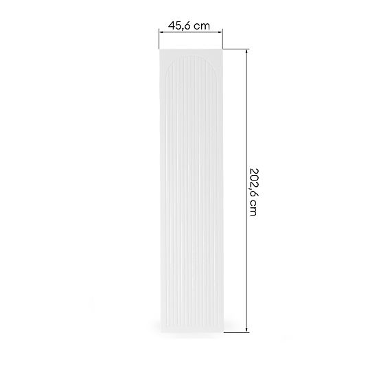 Neroli Wardrobe Door, 45.6 cm, Arched Grooves, White, Left