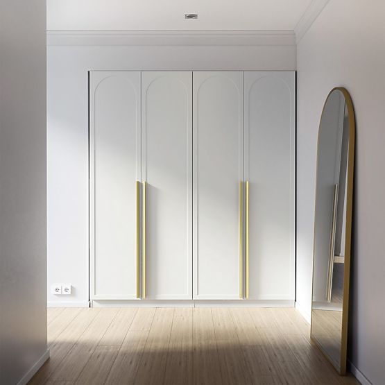 Neroli Wardrobe Door, 45.6 cm, Arched Panel, White, Left
