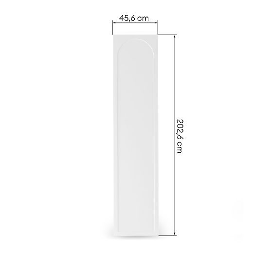 Neroli Wardrobe Door, 45.6 cm, Arched Panel, White, Right