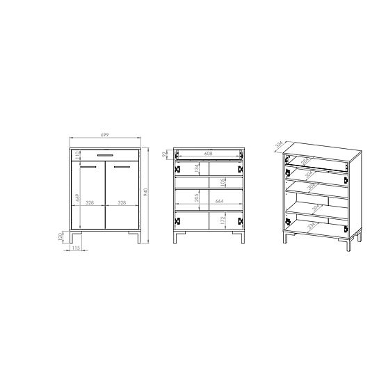 Nevio shoe cabinet - artisan oak