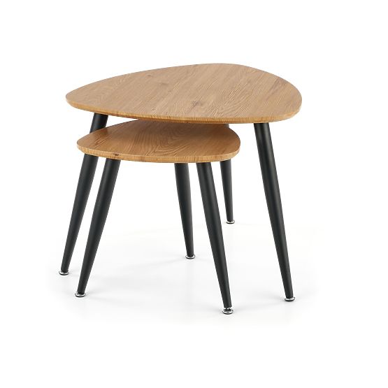 NICEA 2, set of 2 benches golden oak/black (2pcs=1set)