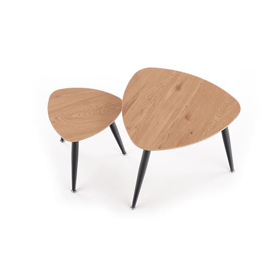 NICEA 2, set of 2 benches golden oak/black (2pcs=1set)