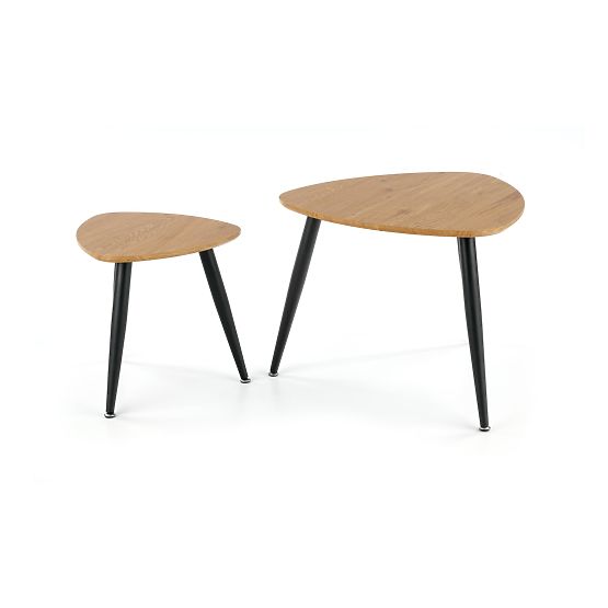 NICEA 2, set of 2 benches golden oak/black (2pcs=1set)