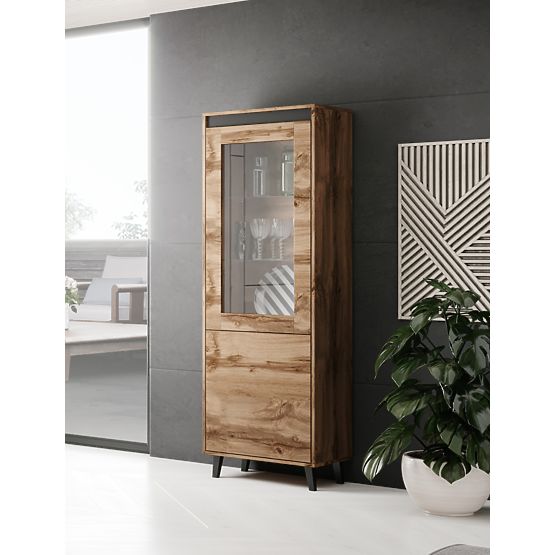 NORD DISPLAY CABINET OAK WOTAN/ANTHRACITE
