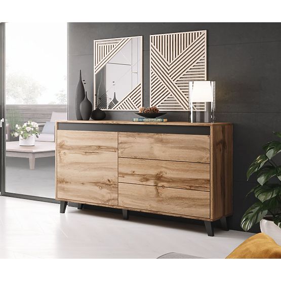 NORD SIDEBOARD OAK WOTAN/ANTHRACITE