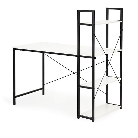 Office Computer Desk + Loft Shelf Rack