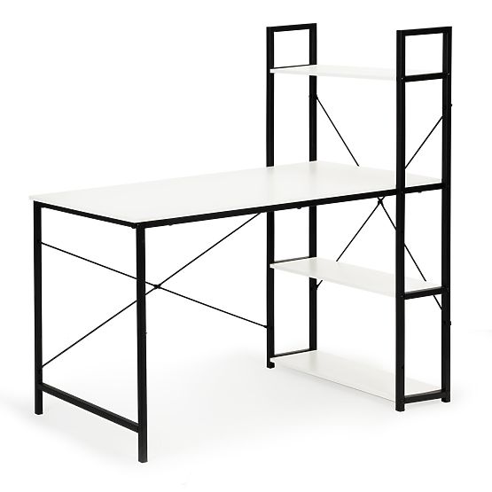 Office Computer Desk + Loft Shelf Rack