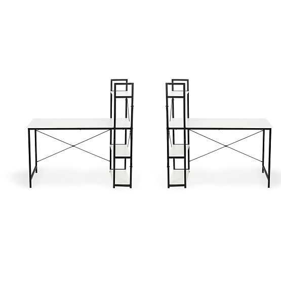 Office Computer Desk + Loft Shelf Rack