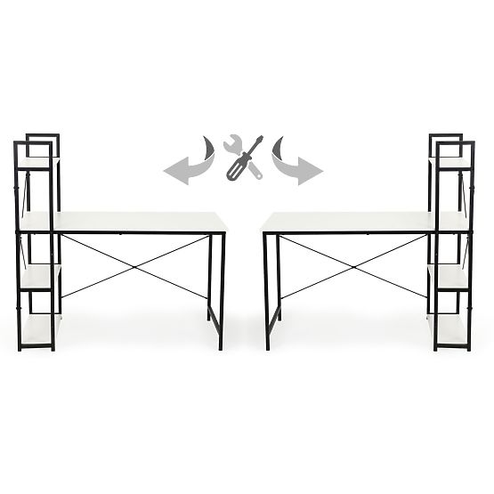 Office Computer Desk + Loft Shelf Rack