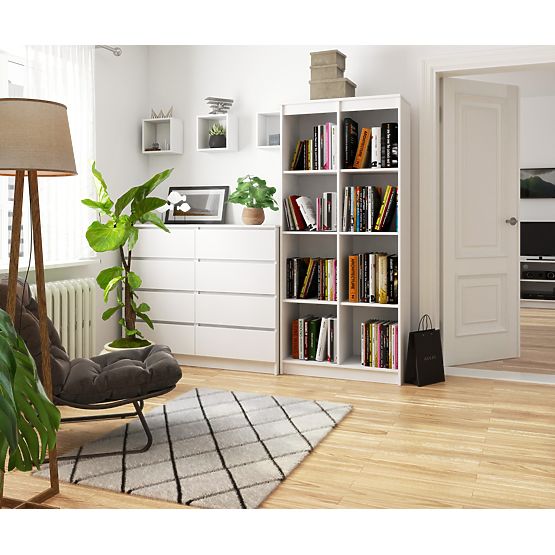 OFFICE SHELF R 80 cm CLP 8 SHELVES WHITE