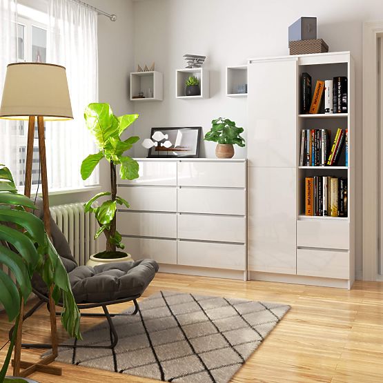 Office Shelf R 80 cm CLP R11 WHITE / WHITE GLOSS