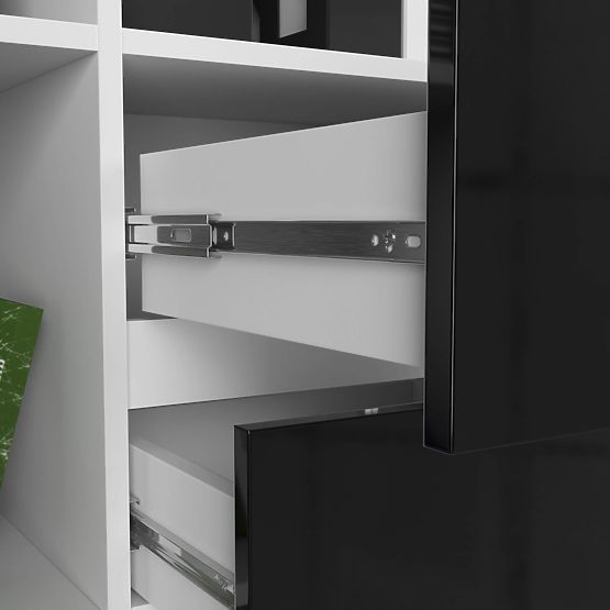 OFFICE SHELF R 80 cm CLP R15 PK WHITE / BLACK GLOSS