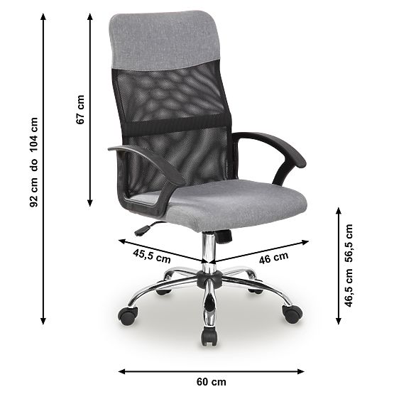 Office Swivel Chair with Mesh Backrest Grey