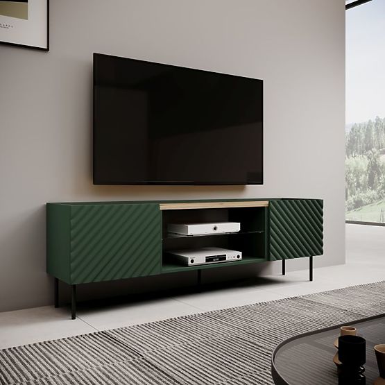ONDA TV Cabinet EF with Optional Labrador Fireplace Installation