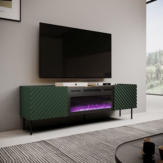 ONDA TV Cabinet EF with Optional Labrador Fireplace Installation