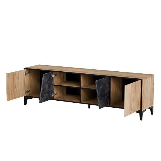 OVO TV Stand Dark Concrete/Old Oak