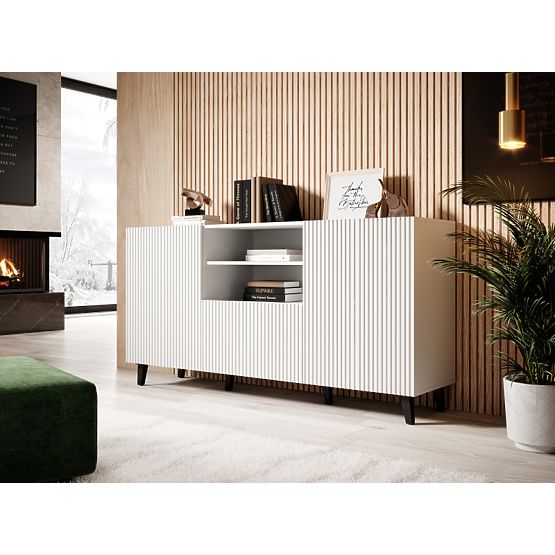 PAFOS CHEST OF DRAWERS 150 2D1S WHITE MATTE/WHITE MATTE