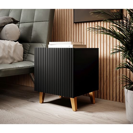 PAFOS NIGHTSTANDS (2 pcs = 1 set) BLACK MATT/ BLACK MATT