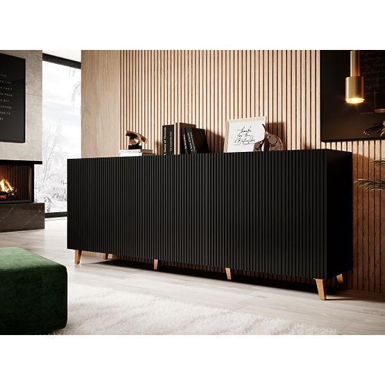 PAFOS SIDEBOARD 200 4D BLACK MATT/BLACK MATT