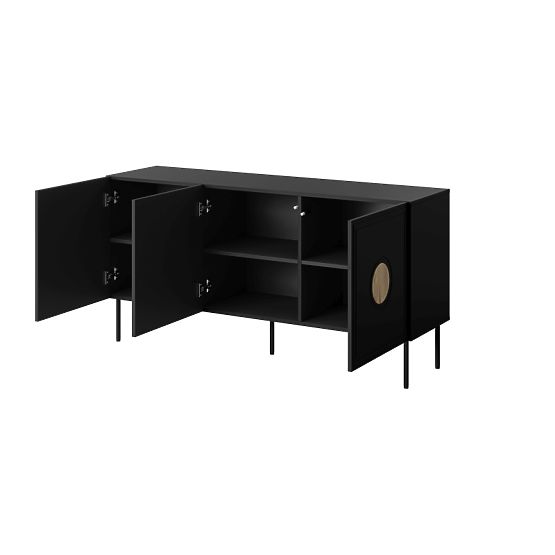 PALAZZO 150 Sideboard (4D) Black Matte/Craft Oak