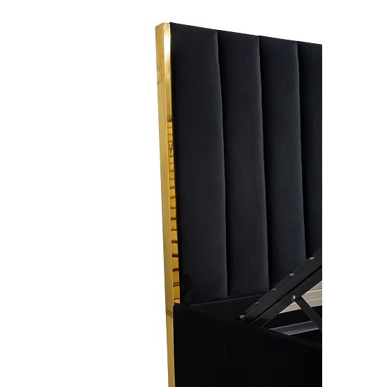 Upholstered bed with high headboard PALLAZO black - 160x200 cm