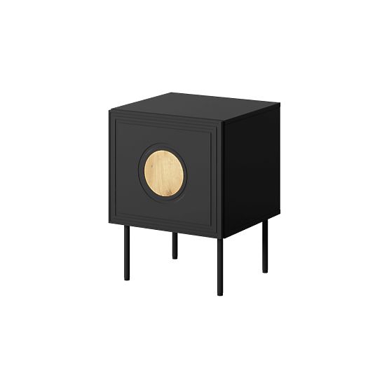 PALAZZO Nightstand (2 pcs = 1 set) Black Matte/Craft Oak