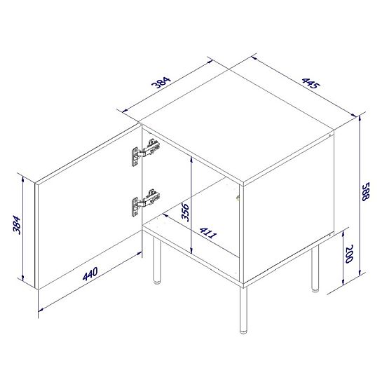 PALAZZO Nightstand (2 pcs = 1 set) Black Matte/Craft Oak