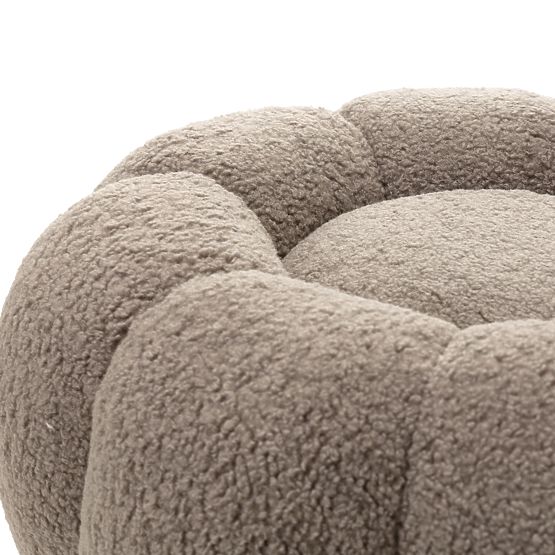 Perugia Pouf, Cappuccino, Bouclé, Rounded Shapes
