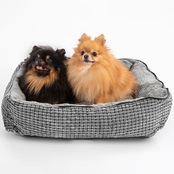 Pet bed with blanket S - gray