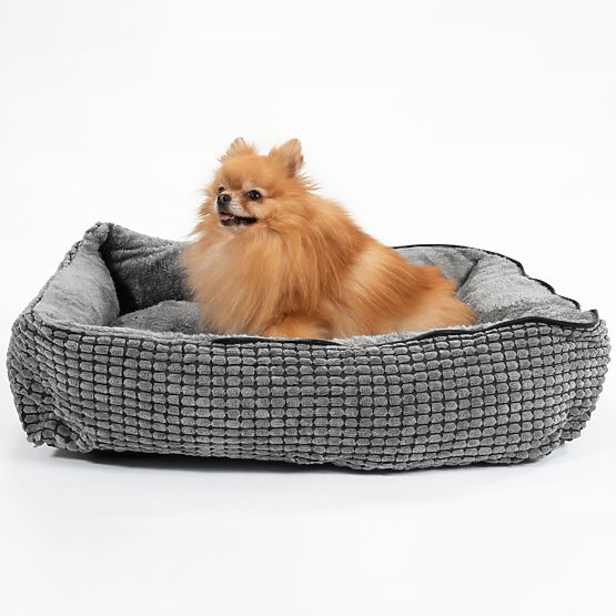 Pet bed with blanket S - gray