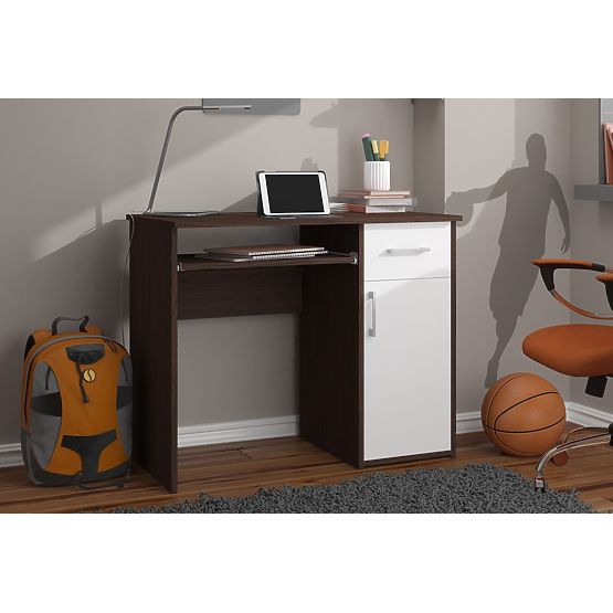 PIN WENGE / WHITE DESK