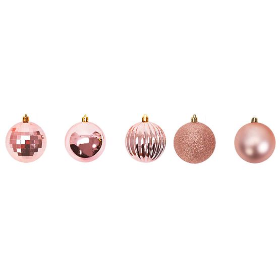 PINK CHRISTMAS BALLS 34 PCS SYSD1688-026