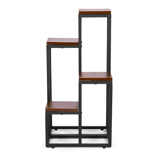 Plant Stand Shelf for Flowers Decorations 4 Shelves Metal MDF Dark Walnut ModernHome