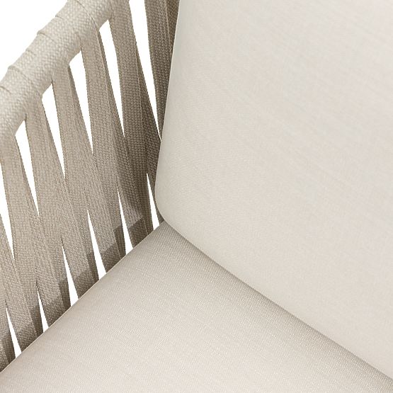 Porticato Garden Chair with Rope Weave, Light Beige