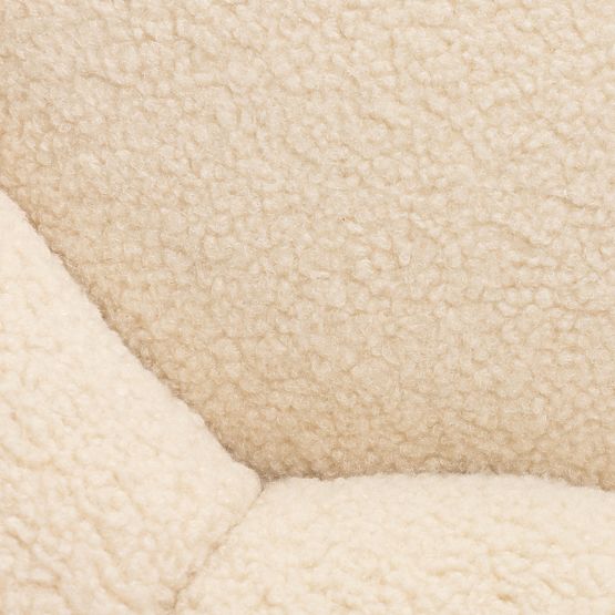 Pouf Perugia, Beige, Bouclé, Rounded Shapes