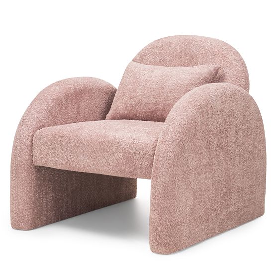 Rainbow Relaxation Chair Pink, Boucle, Rounded